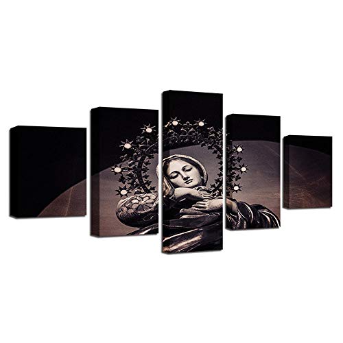 Tableau mural sur toile intissée 5 pièces déco moderne mère