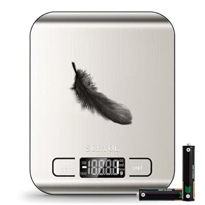 SURYOL Food Kitchen Scale High-Precision Digital Scale Accurate Weighing for Baking & Cooking Enthusiasts (Silvery & Black)