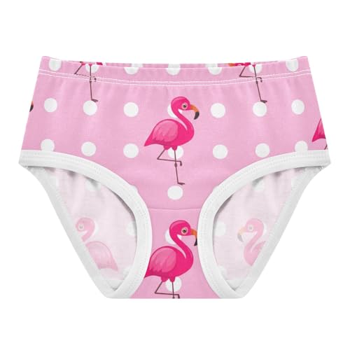 Pink Flamingos Polka Dots Cute Panties Girl Toddler Underwear Custom Cotton Designer Briefs Girls Undies 2t