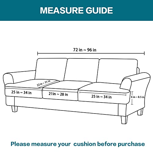 Velvet 3 Piece T Cushion Sofa Slipcovers Sofa Cushion Covers For 3 Cushion Couch Stretch Sofa Seat Cushion Covers Individual T Cushion Slipcovers For Sofa Featuring Velvt Fabric,Sofa(3 Piece),Gray #TOP5