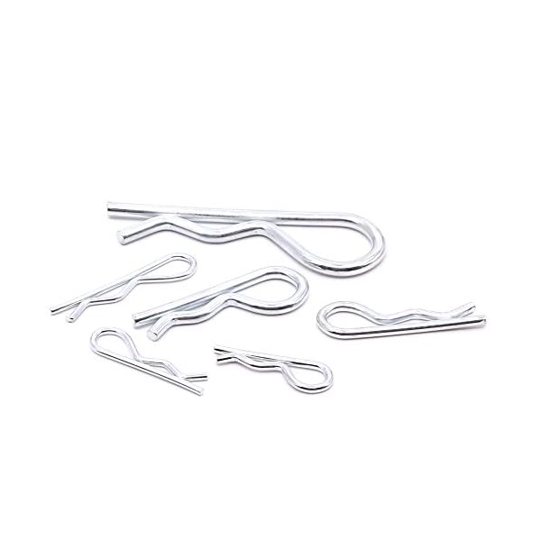 glarks Trainingsunterlagen für Heavy Duty Zink versilbert Haar Pin Kurbelkeil Anhängerkupplung Pin Sortiment Kit – Bild 8
