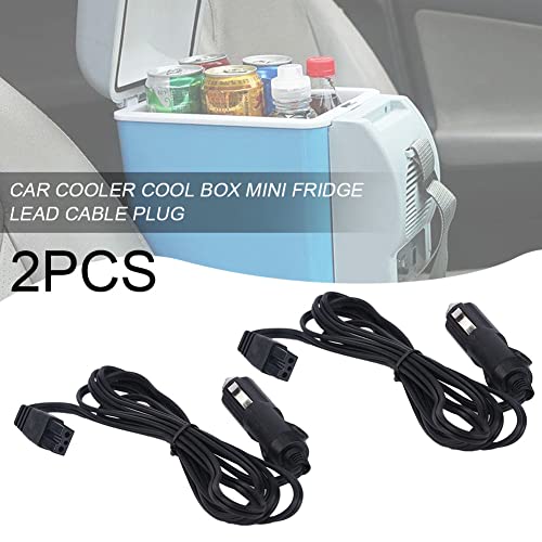 Iayokocc 2Pcs 12V 2M Extension Cord Car Cooler Cool Box Fridge Dc Cable Power Adapter, 12V Extension Cord Mini Refrigerator 2 Pin Lead Cable Plug Wire(Black) #TOP1