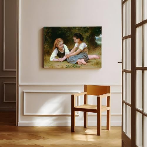 Tableau Nut Gatherers de Bouguereau impression sur toile 50x75 cm