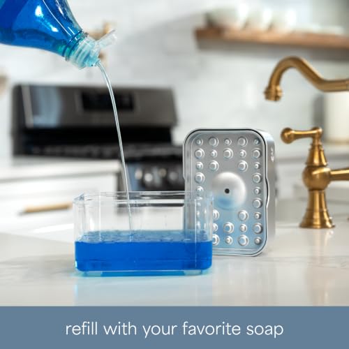 Image of S&T INC. Dish Soap Dispenser and Sponge Holder, Silver