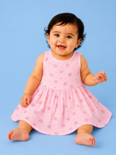 Image of Kidbea Bamboo Cotton Baby Girl Dress, Sleeveless Casual Wear Girls Frock