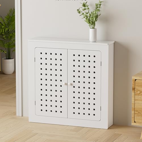 Armario de protección para distribuidor de agua para calefacción de suelo, cubierta de radiador de doble puerta, 60 x 60 cm
