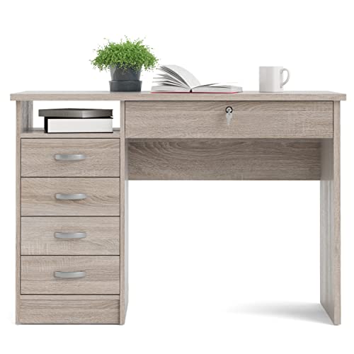 Tvilum 5 Drawers Desk, Truffle #TOP5
