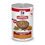 Hill's Science Diet Healthy Cuisine, Adult 1-6, Great Taste, Wet Dog Food, Roasted Chicken, Carrots & Spinach Stew, 12.5 oz Can, Case of 12