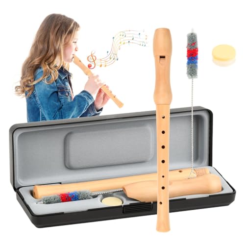 Blockflöte aus Holz Sopranblockflöte Holzblockflöte im deutschen Stil, Instrument für Kinder, Erwachsene, Anfänger, barocke Griffweise, C-Taste