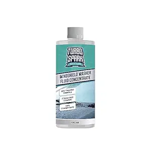 Turbo Spark Windshield Washer Fluid Concentrate 500ml | 20ml enough For 1 Litre Tank | Self-Thawing Bug-Busting Technique | Achieve Streak-Free and Spotless Windshield for a Crystal-Clear Vision