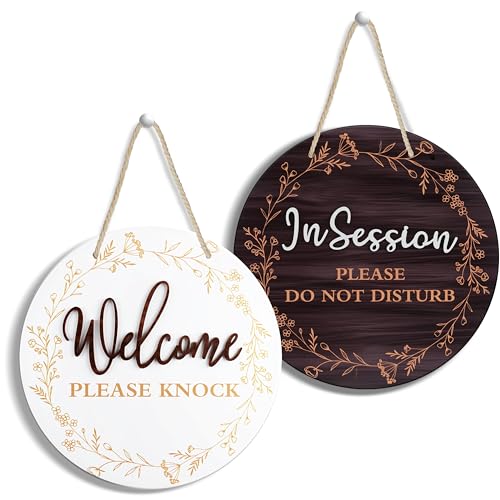 In Session Door Sign for Therapists Double-Sided Wood Therapy Room Decoration with Hanging Rope Session In Progress Door Sign Therapy Office Decor Massage Room Decor