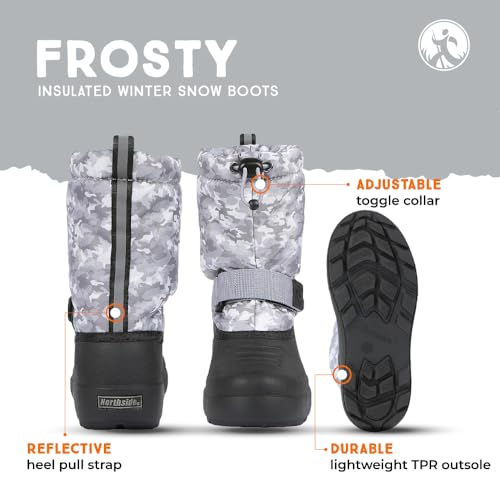 Image of Northside Frosty Insulated Winter Snow Boots for Girls and Boys with Rugged, Water Resistant Nylon Upper, Quick-Drying Lining, Removable EVA Insole, and Durable TPR Outsole