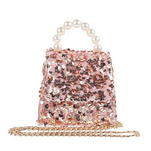 LALADEFIEE Bolso Bandolera Diseño de Lentejuelas Brillante y Multifuncional, Fácil de Llevar para Niñas en Compras y Uso Diario
