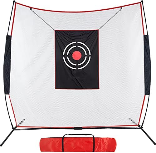Golf Driving Practice Net - Heavy Duty Golf Hitting Net, Golf Practice Net Indoor and Outdoor, Golf Backyard Driving Net, 7x7ft Golf Net with Target Cloth