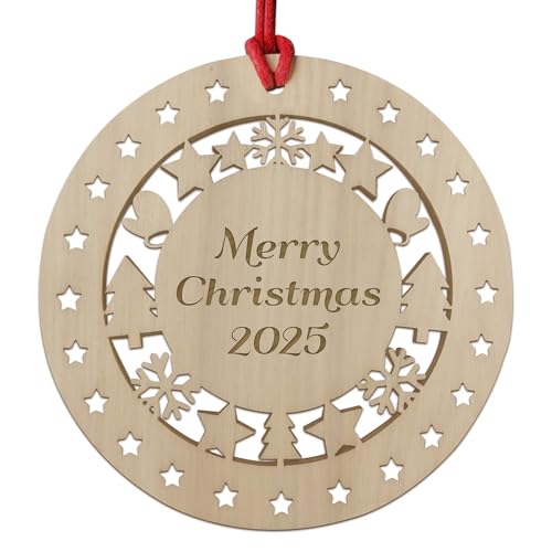 Red Ocean Christmas Tree Decoration Engraved Bauble Merry Christmas 2025 Daughter Son Gift Xmas Bauble