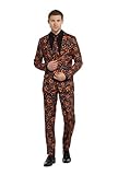 Offstream Men's Halloween Suit - Scary Pumpkin - Includes Blazer, Tie and Pants