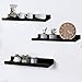 Shelving Solution 16-inch Floating Wall Shelves, Set of 3, Black