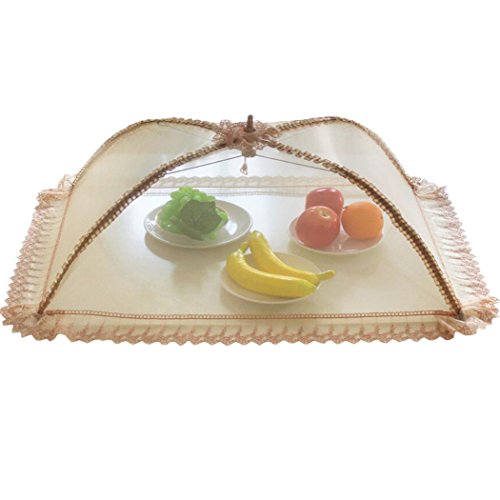 Food Cover Collapsible Tent Mesh For Indoor Outdoor Events Umbrella Dome Food Protector Cover, Lace Trimming #TOP13