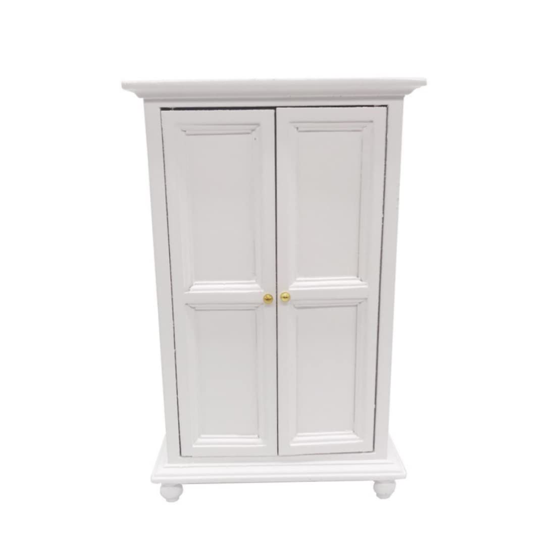Faroby Miniature Dollhouse Furniture 1:12 Scale, White Dollhouse Wooden Wardrobe for Living Room Bed Room Doll House Decoration