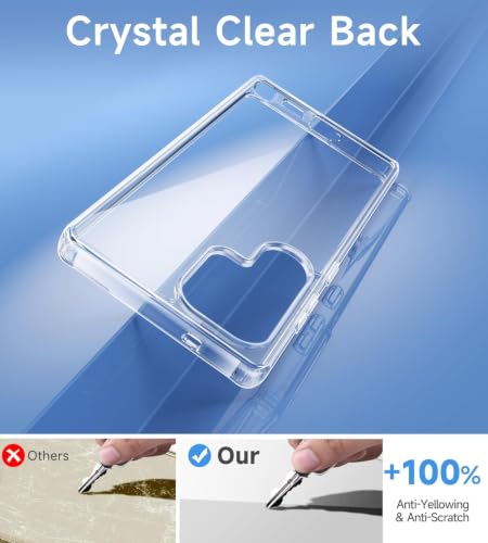 Image of ClearPC Clear Hard PC Case for Samsung Galaxy S25 Ultra, Anti-Yellow Transparent Back Cover, Anti-Scratch, Raised Camera Protection Shockproof Wireless Charging Compatible NonYellowing (Clear)