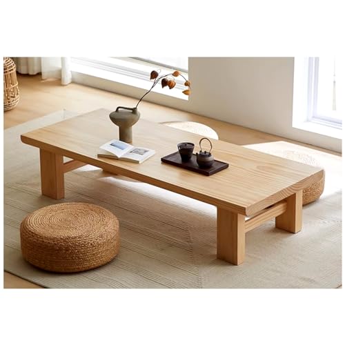 Table basse en bois massif de style japonais et table de sol zen