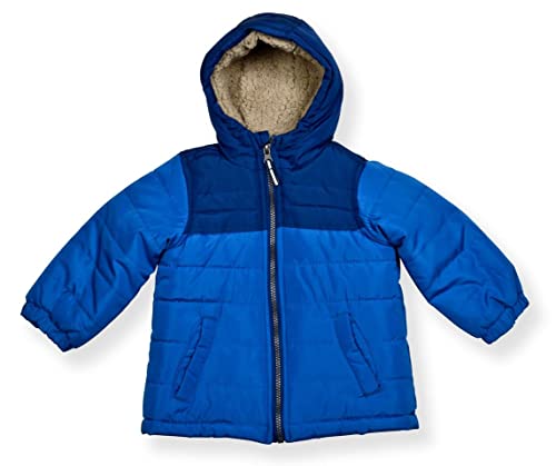Image of Boys' Bib Snow Pants and Ski Jacket Water-Resistant Snowsuit For Kids Winter Hooded Jacket, Snorkel Blue, 4