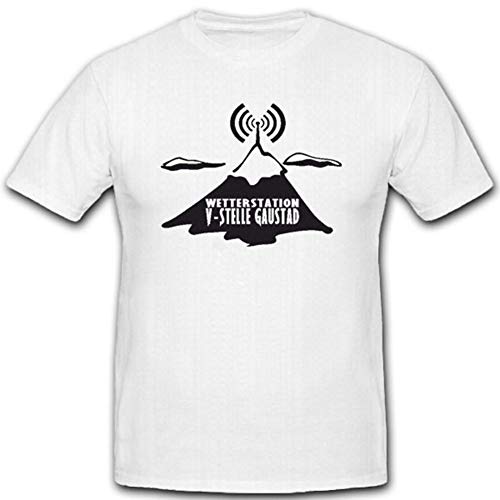 T-shirt Station météo en V Gaustad militaire blanc vêtement homme grande taille 5XL