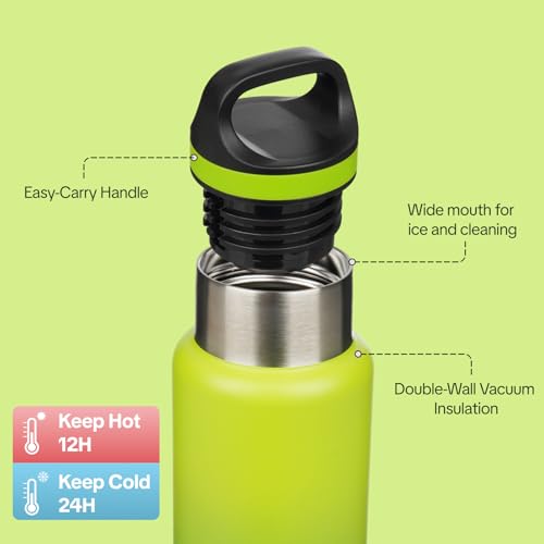 Image of BJPKPK Insulated Water Bottle 18OZ Stainless Steel Water Bottle with Handle Double Walls Vacuum Insulated BPA Free Flask, Bamboo Grove