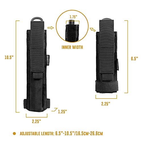 Onetigris X-Sheath Multiuse Tool Pouch Holster With Adjustable Capacity For Holding Flashlight, Folding Knife, Baton, Hammer (Black) #TOP3
