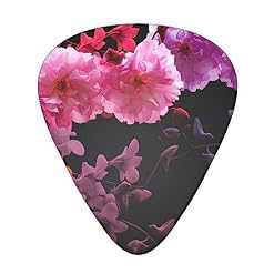 Lot de 12 médiators tendance et durables en forme de fleurs de printemps dans une boîte pour ukulélé guitare électrique basse - Les Beatles, Paul McCartney, John Lennon, RIngo Starr, George Harrison