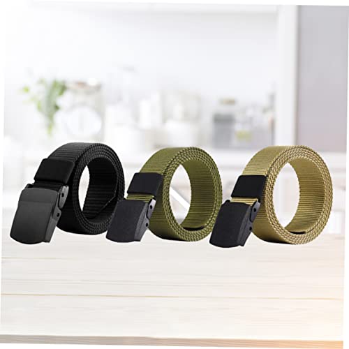 BESTYASH 3PCS Quick Drying Canvas Belt for Men Breathable and Outdoor Training Belt with Plastic Buckle for Sports and Hunting3