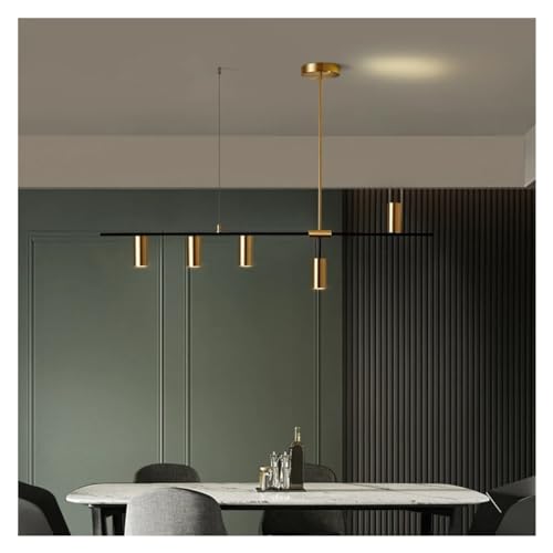 Suspension LED en laiton doré LWX pour salle à manger et salon design
