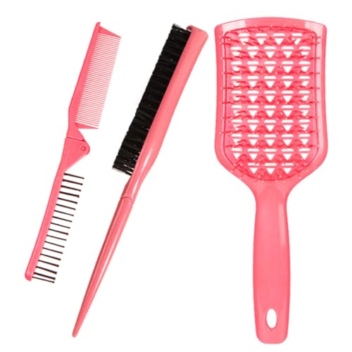 GANAZONO 1 Juego peine boar bristle brush varita mágica cepillo para secador de pelo maquinillas de afeitar accesorios cepillo de pelo plegable cepillo para peinar el cabello abdominales