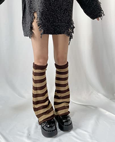 Image of WODECASA Girls Kawaii Leg Warmers Knitted Flared Leg Sleeves Goth Crochet Baggy Cuff Ankle Heap Socks