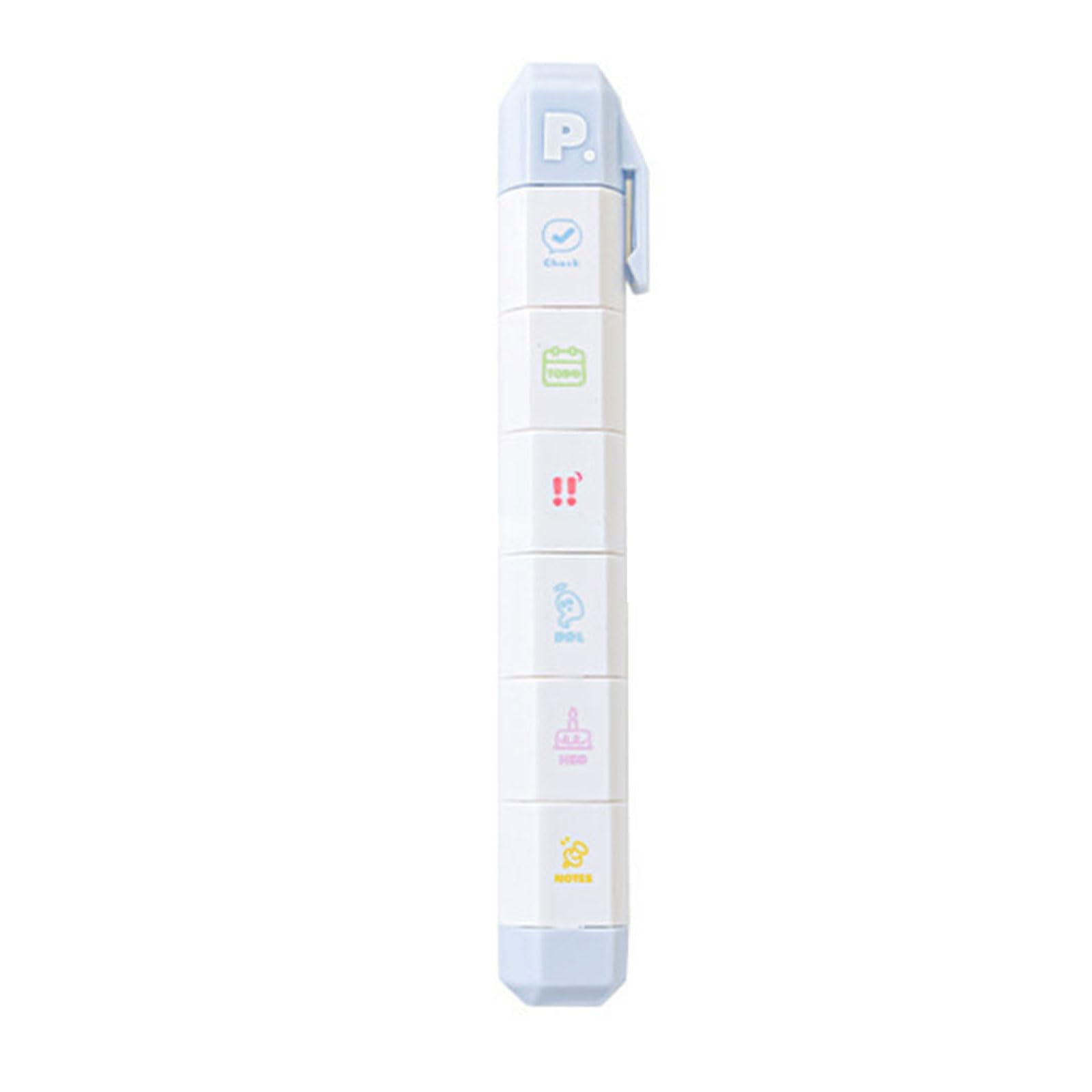 Ljhnba Blue Compact Journal Accessory Featuring Stamps To Lift Scrapbook Planner Or Memo Writing Scrapbooking Stamp Pen