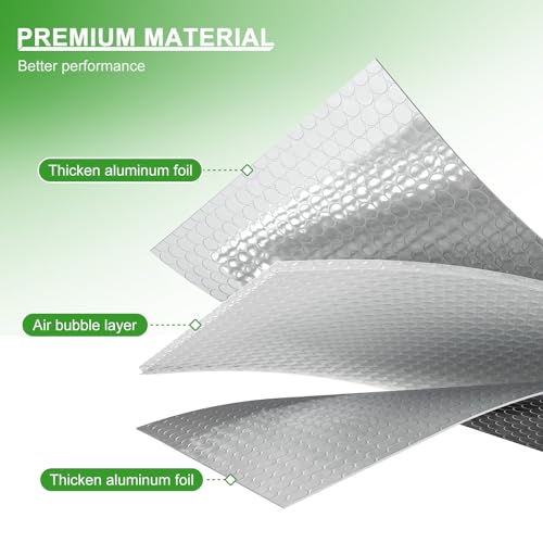 AGHITG Reflective Bubble Window Insulation for Summer Heat, Sun Reflector for Windows, Insulation Roll for RV Window Insulation, 24"(W) x10 Ft (L) Window Insulation Kit, RV Windwow Coverings.