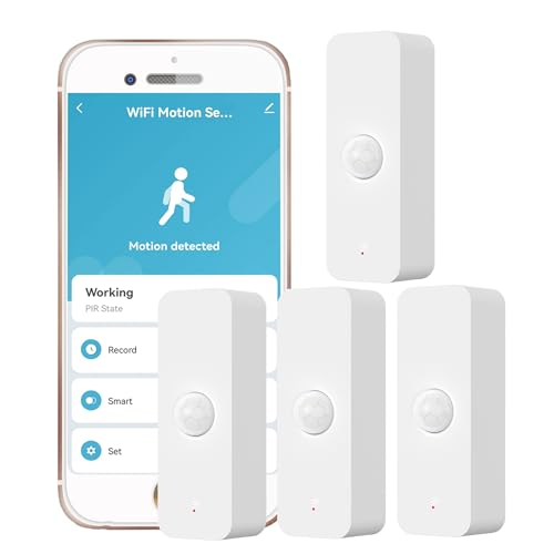 Sensore di movimento PIR WiFi: rilevatore di movimento intelligente per interni con notifiche app e avvisi, batteria inclusa, rilevatore di movimento a infrarossi per monitor remoto e domotica