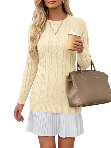 Angashion Womens Cable Knit Sweater Dress Patchwork Pleated Fall Mini Dress