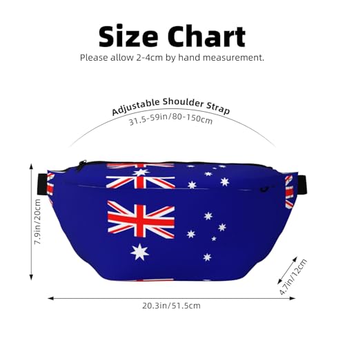 Sac banane de course drapeau australien avec sangle réglable pour sport