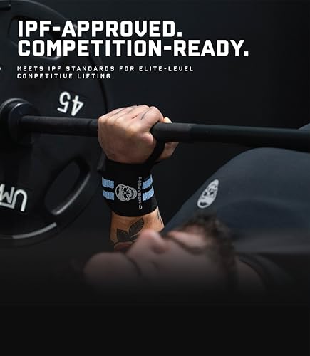 Image of Gymreapers Weightlifting Wrist Wraps (IPF Approved) Professional Quality Wrist Support with Heavy Duty Thumb Loop - Best Wrap for Powerlifting Competition, Strength Training, Bodybuilding