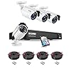 ZOSI H.265+ Full 1080p Home Security Camera System Outdoor Indoor, 5MP-Lite CCTV DVR 8 Channel with HDD 1TB and 4 x 1080p Weatherproof Surveillance Camera with 80ft Night Vision, Motion Alerts