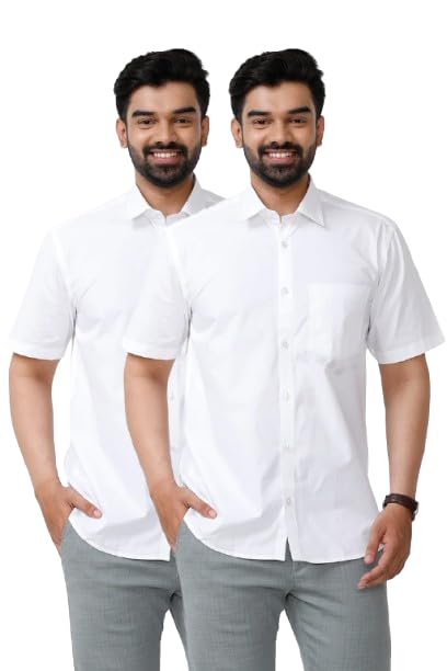 Black Skywalker White Half Sleeve Shirts for Men Combo (Pack of 2) | Cotton Casual Regular Fit Shirts-picture-32