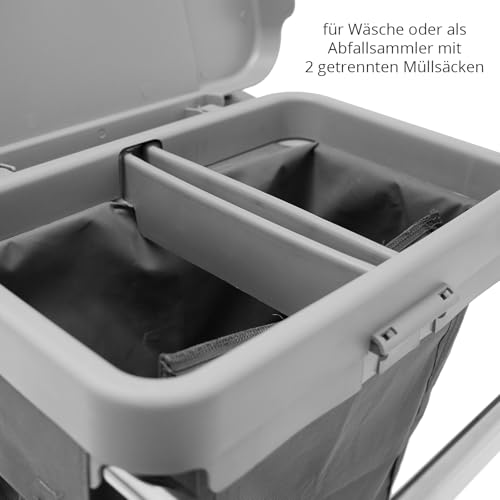 Hypafol Profi Putzwagen mit 100l Leinensack I Praktischer Reinigungswagen mit 2 x 18l & 2 x 5l Eimern I Stabile Mopp-Presse & Halterung für Besen & Lappen I Kunststoff-Eimer mit ergonomischen Henkel – Bild 6