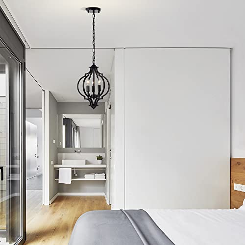 Mr.Color Black Chandeliers Modern Farmhouse Chandelier Small Antique Metal Chandelier 3 Light Island Candlestick Chandelier - Image 5