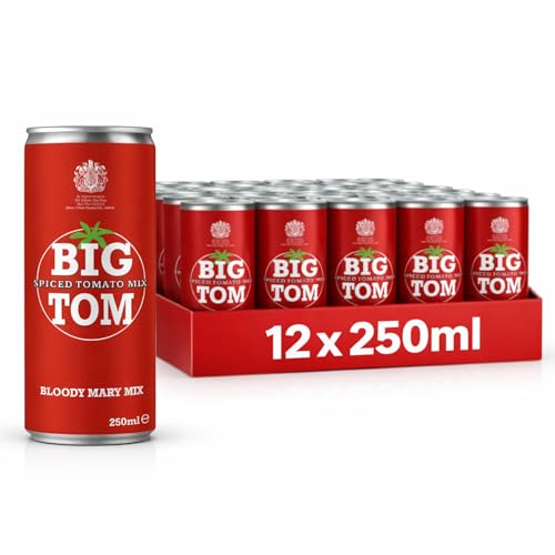 Big Tom Spiced Tomato Juice for Bloody Mary Mix 250ml Can (Pack of 12)