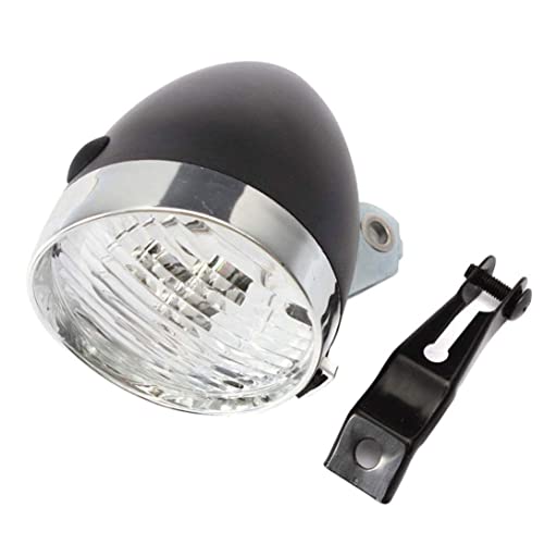 Pesoncarl Bike Lights for Night Riding, Black Vintage Bike Headlight with Bracket 3 LED Retro Bike Front Light Cycling Bike Fog Head Night Safety Lamp