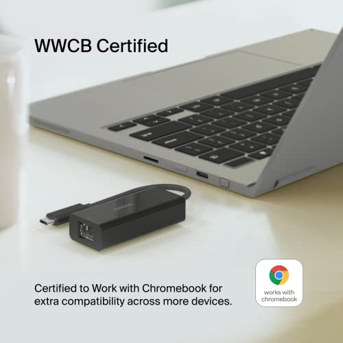 Belkin Usb Type C To 2.5 Gb Ethernet Adapter, Usb-If Certified Thunderbolt 3 & 4 / Usb-C To Lan Network Adapter Compatible With Macbook Pro/Air, Ipad Pro, Xps, Surface, And Other Usb C Devices #TOP3