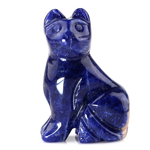 Carved Healing Crystals Gemstones Cat Figurine Statue Decoration 1.6 Inches (Mix 3Pcs) #TOP5