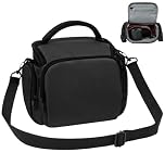 Ainiv DSLR Camera Bag, Waterproof Anti-Shock SLR Camera Case, Adjustable Shoulder Strap Camera Accessories Protection, Portable Crossbody Single Shoulder Bag Compatible with Canon, Sony, Nikon, Black