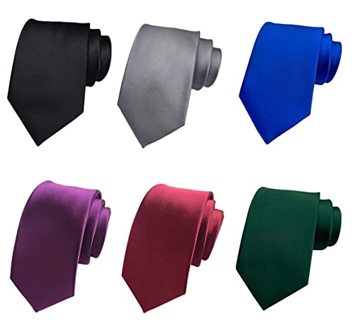 Adulove Men's Necktie Classic Silk Tie Woven Jacquard Neck Ties 6 PCS